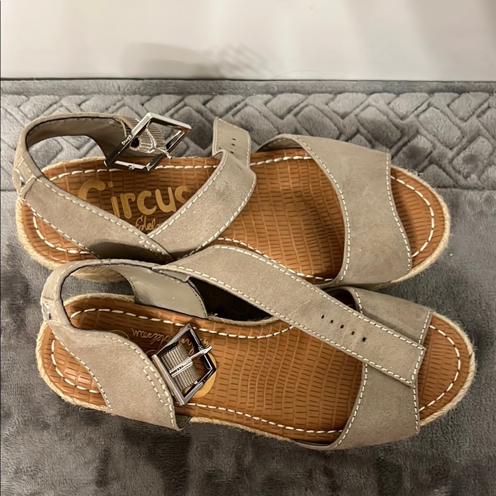Circus by Sam Edelman Tan Rope Platform Sandals